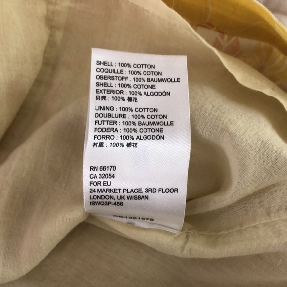 Urban Outfitters Floral Hook and Eye Mini Dress Yellow Size Small NWT - Picture 8 of 16